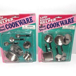 2 Sets 1996 Little Kitchen Helper Real Steel Cookware New Other
